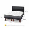 Cama Europea CIC Base Dividida 2 Plazas Anatomic + Respaldo Dublin Negro