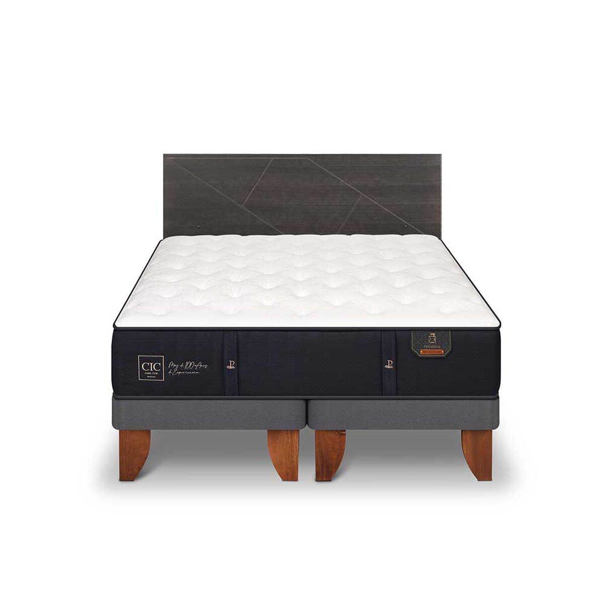 Cama Europea CIC Base Normal King Premium + Respaldo Villarrica