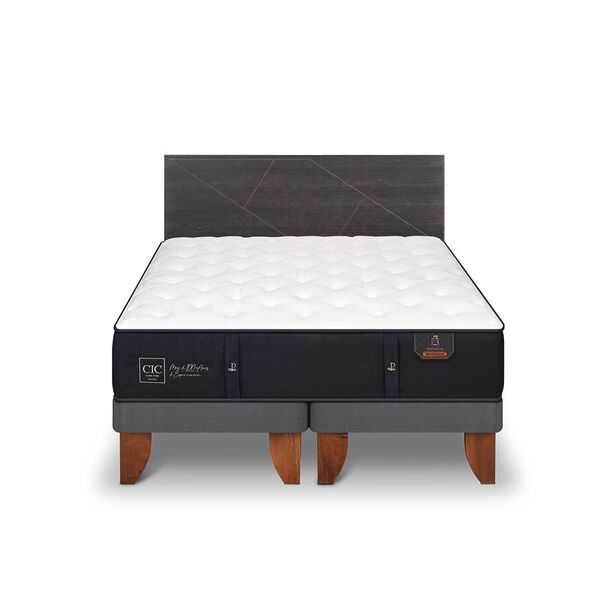 Cama Europea CIC Base Normal King Premium + Respaldo Villarrica