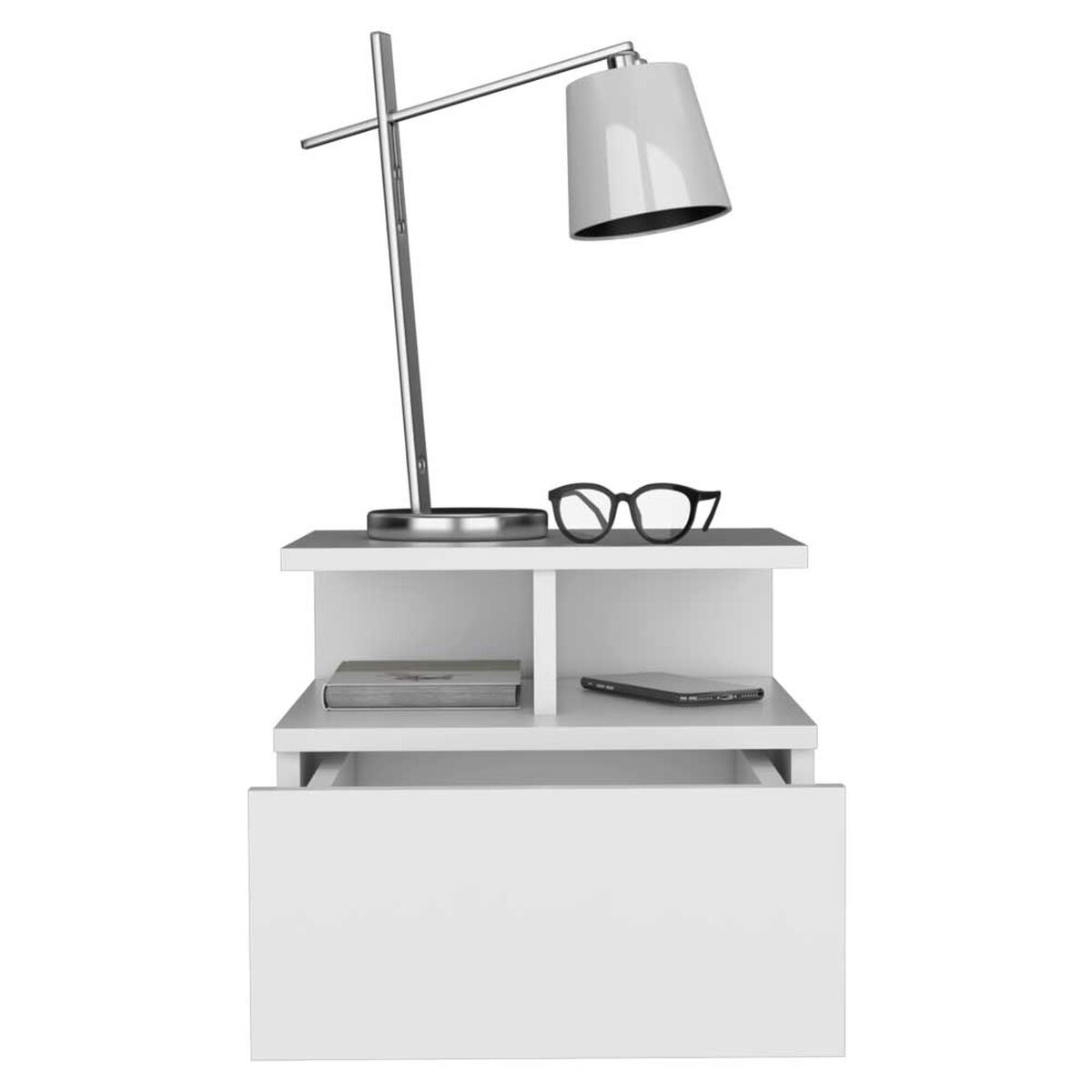 Velador Rectangular TuHome Dreams 1 Cajón Blanco