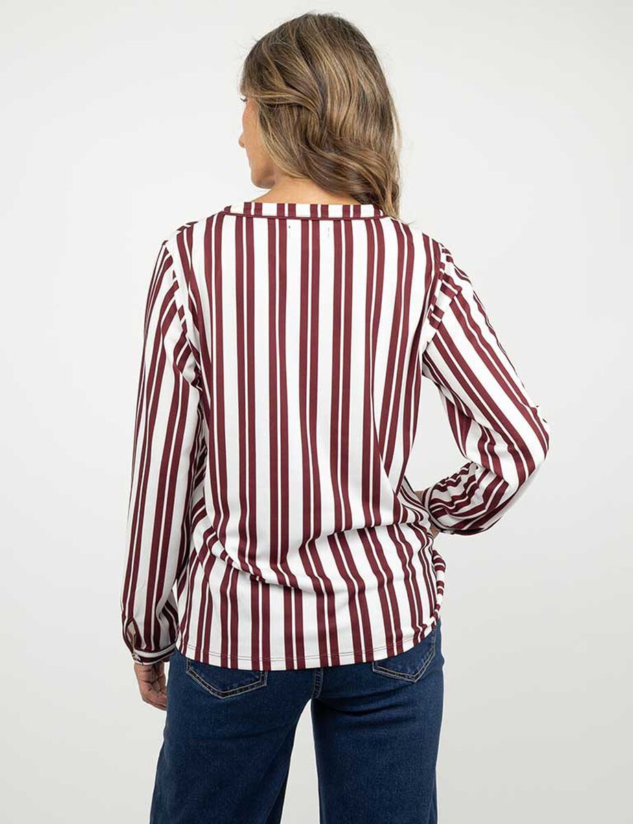 Blusa Rayas Manga Larga Mujer Portman Club
