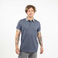 Polera Piqué Manga Corta Hombre Zibel Azul, Azul-Piedr, Negro, Oliva