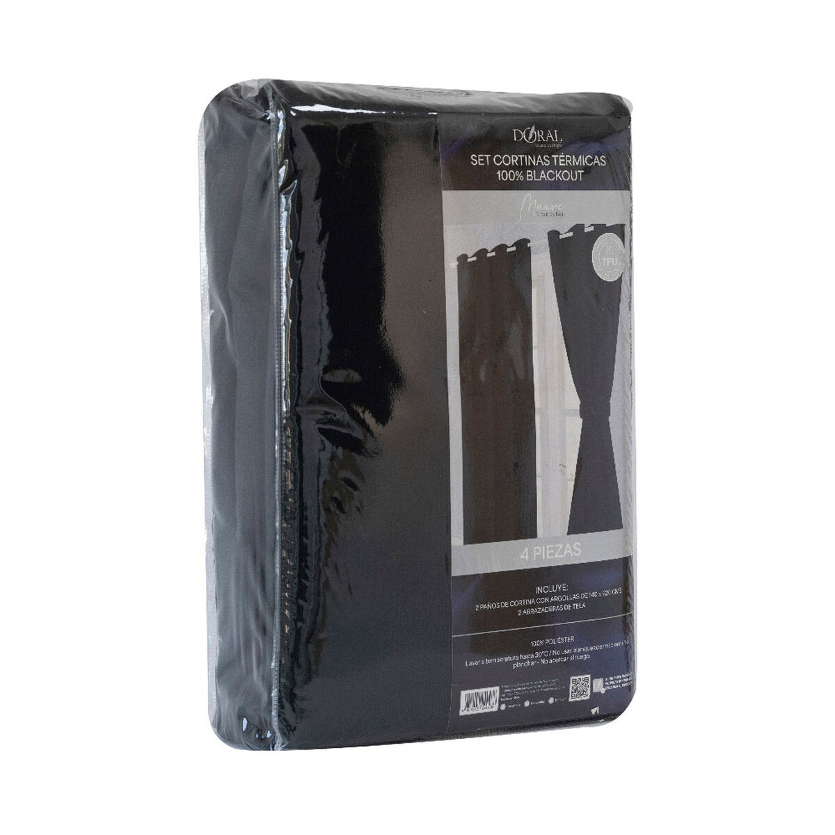 Juego de Cortina Blackout Doral Mauve 140x220 cm Negro