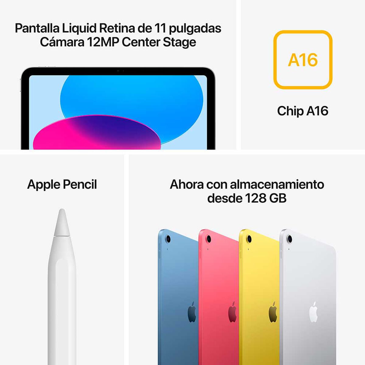 iPad 11 Apple Chip A16 128GB RAM 6GB Silver