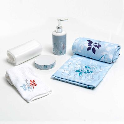 Set Cortina de Baño 6 Piezas Mashini Choapa Multicolor