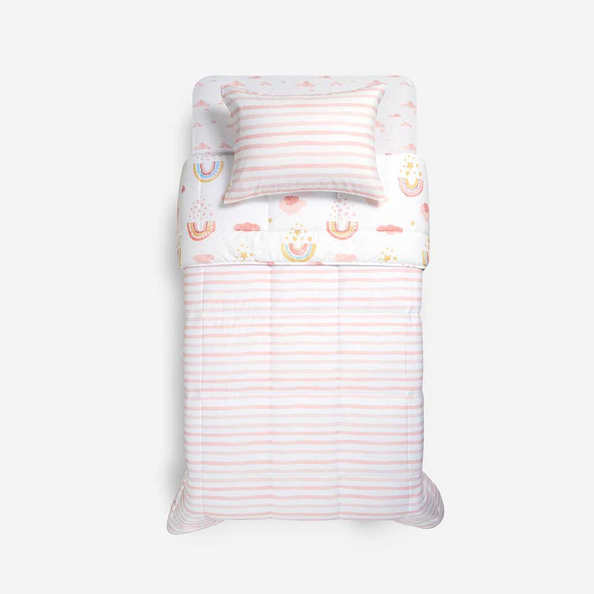 Plum&oacute;n Rosen 1,5 Plazas Kids Nubes Beige/Verde/Caf&eacute;