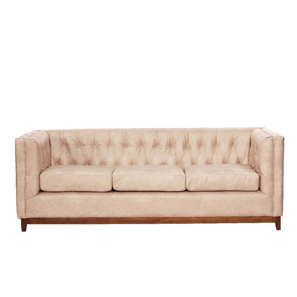 Sofá Latam Home Cuero Colorado Roma 3 Cuerpos Beige