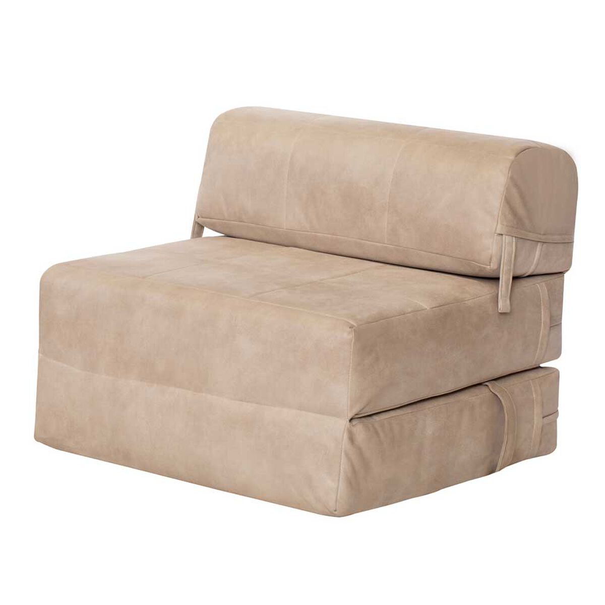 Sof&aacute; Cama Latam Home Cuero Kentucky Siena 1 Cuerpo Beige