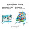 Mecedora Silla de Comer 2 en 1 Vibración Azul LuBabycas