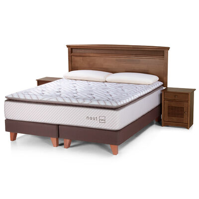Cama Europea King Div Nest + Set Maderas Veneto + Almohada