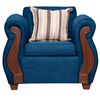 Juego de Living Ruzam Mobel Begoña Sofá 3 Cuerpos + Dos Sillones 1 Cuerpo Lino Azul