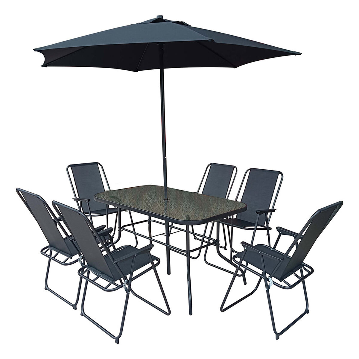 Juego de Comedor Terraza Casanova 6 Sillas Negro