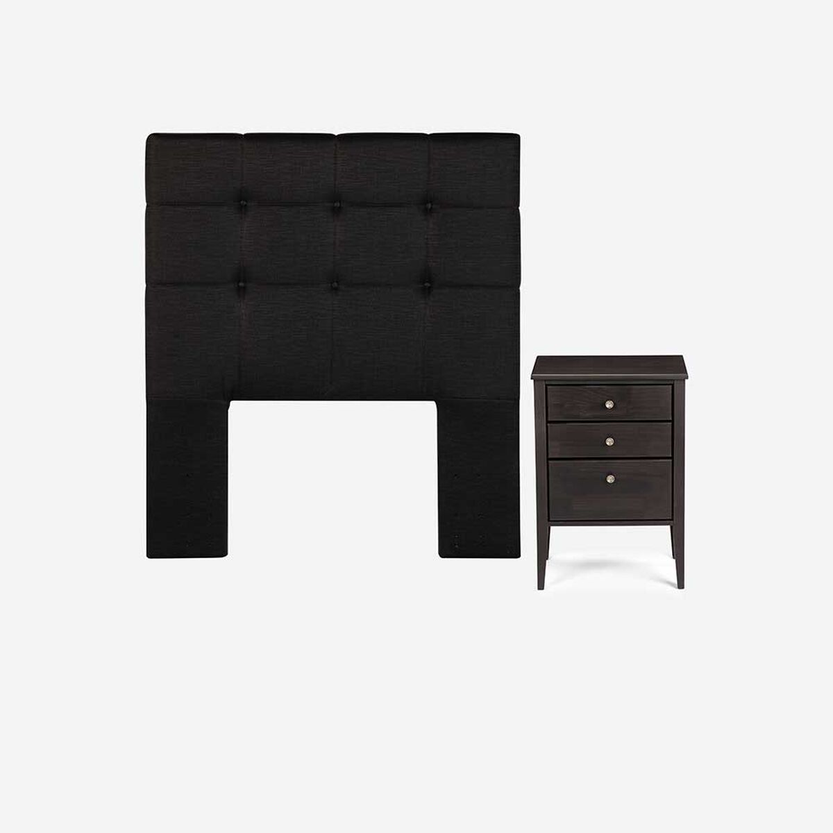 Cama Europea Rosen 1,5 Plazas New Style + Respaldo + Velador