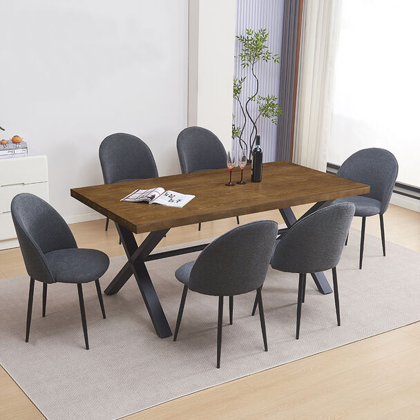 Juego de Comedor Zoy Home Lombok 6 Sillas Grafito