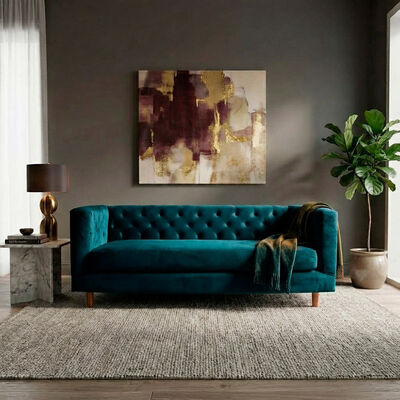Sof&aacute; Tela Velvet Latam Home Brescia 3 Cuerpos