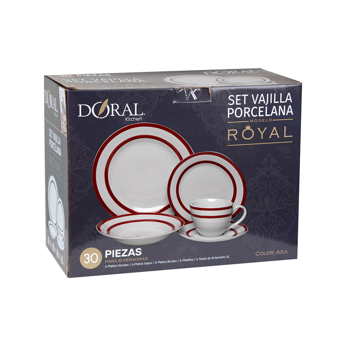 Vajilla Doral Royal 30 Piezas Rojo
