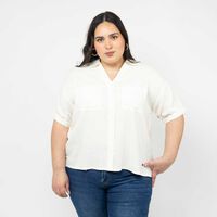 Blusa Botones Manga Corta Mujer Extralindas Crudo