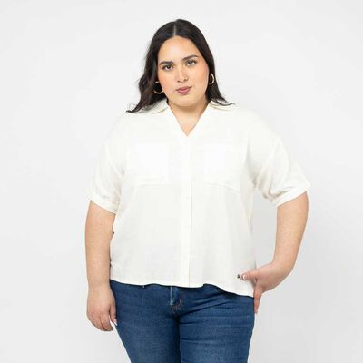 Blusa Botones Manga Corta Mujer Extralindas