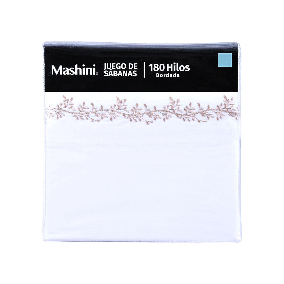 Juego de Sábanas Mashini 180 Hilos King Bordado Beige