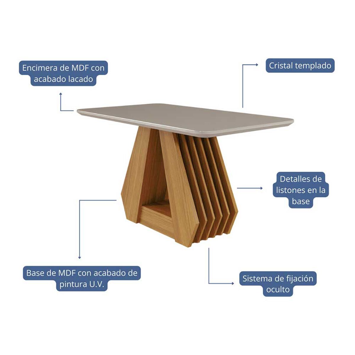 Juego de Comedor Decocasa Agata 4 Sillas Off White