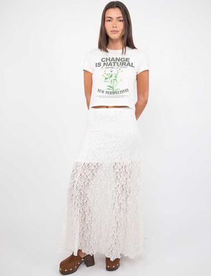 Imagen 2 del producto Falda Maxi Encaje Mujer Icono Blanco, Negro, Oliva