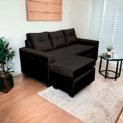 Sofá Seccional Muebles MPR Azalea 3 Negro