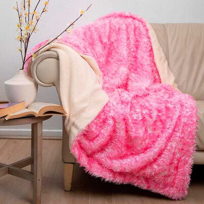 Manta Plush Sherpi Deluxe 127X152 Fucsia