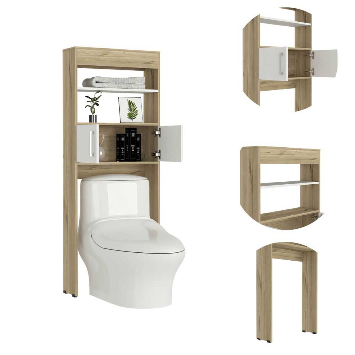 Mueble Optimizador TuHome Bath Bi Color Duna Blanco 2 Puertas