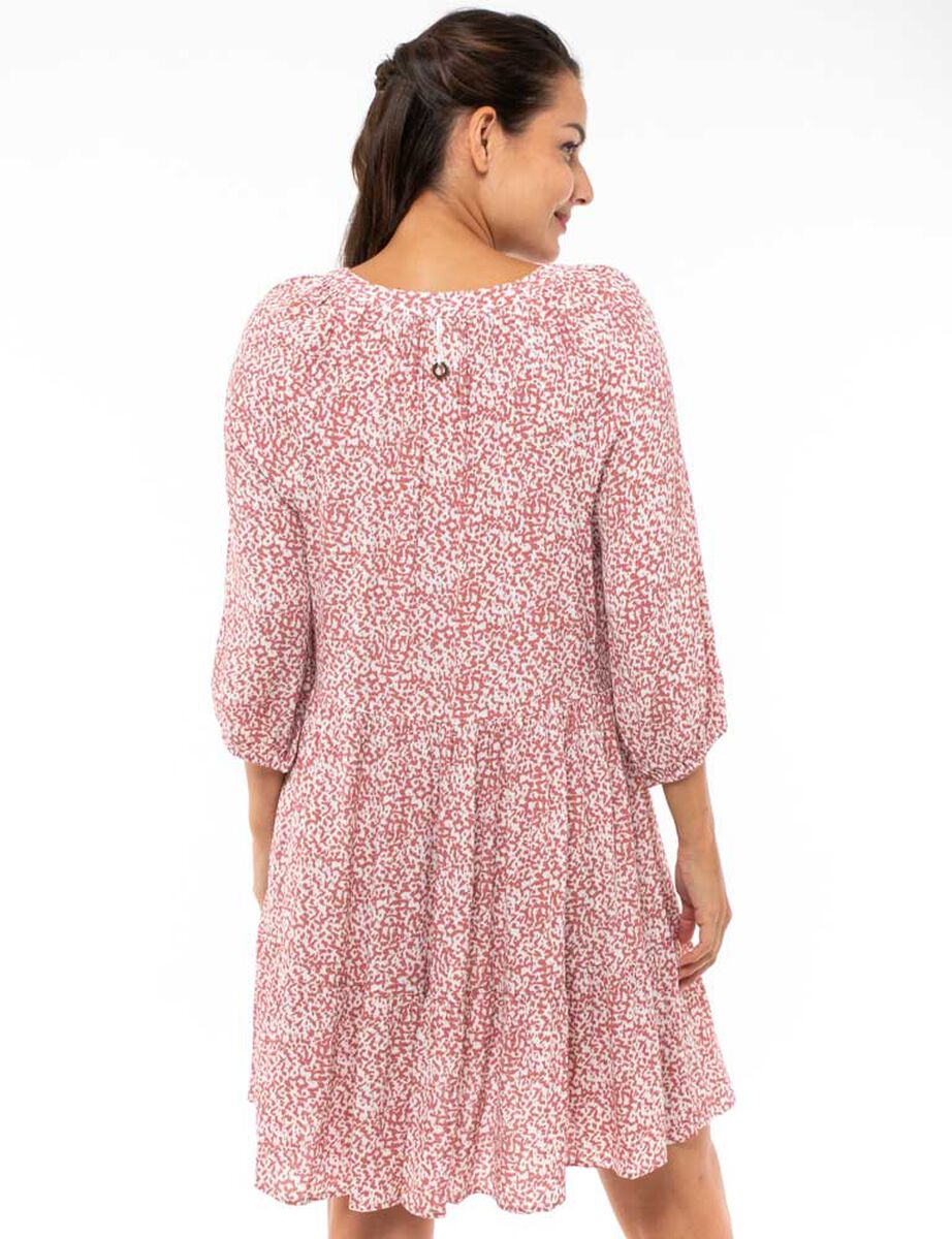 Vestido Corto Estampado Manga 3/4 Mujer Alma