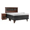 Cama Europea Celta Base Dividida 2 Plazas x 2 mt Everest Cobre + Respaldo + 2 Veladores Villarreal