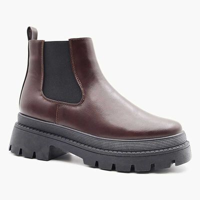 Imagen 1 del producto Botín Vestir Mujer Icono Burdeo, Negro