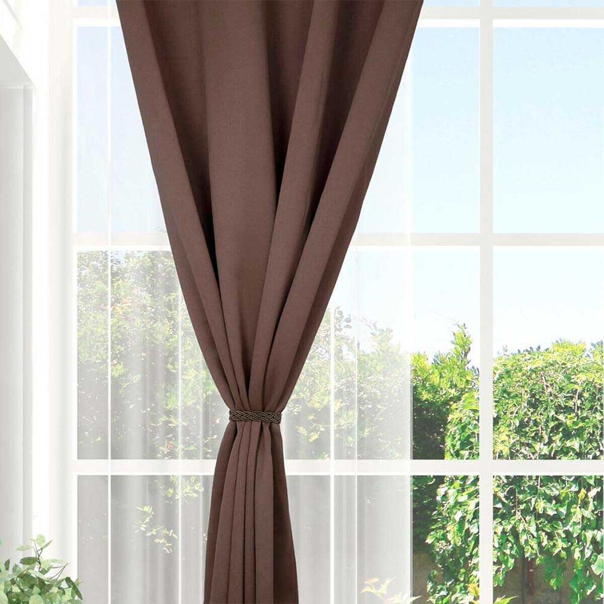 Combo Cortinas Doral Black Out Victoria  220 x 140 cm Caf&eacute;