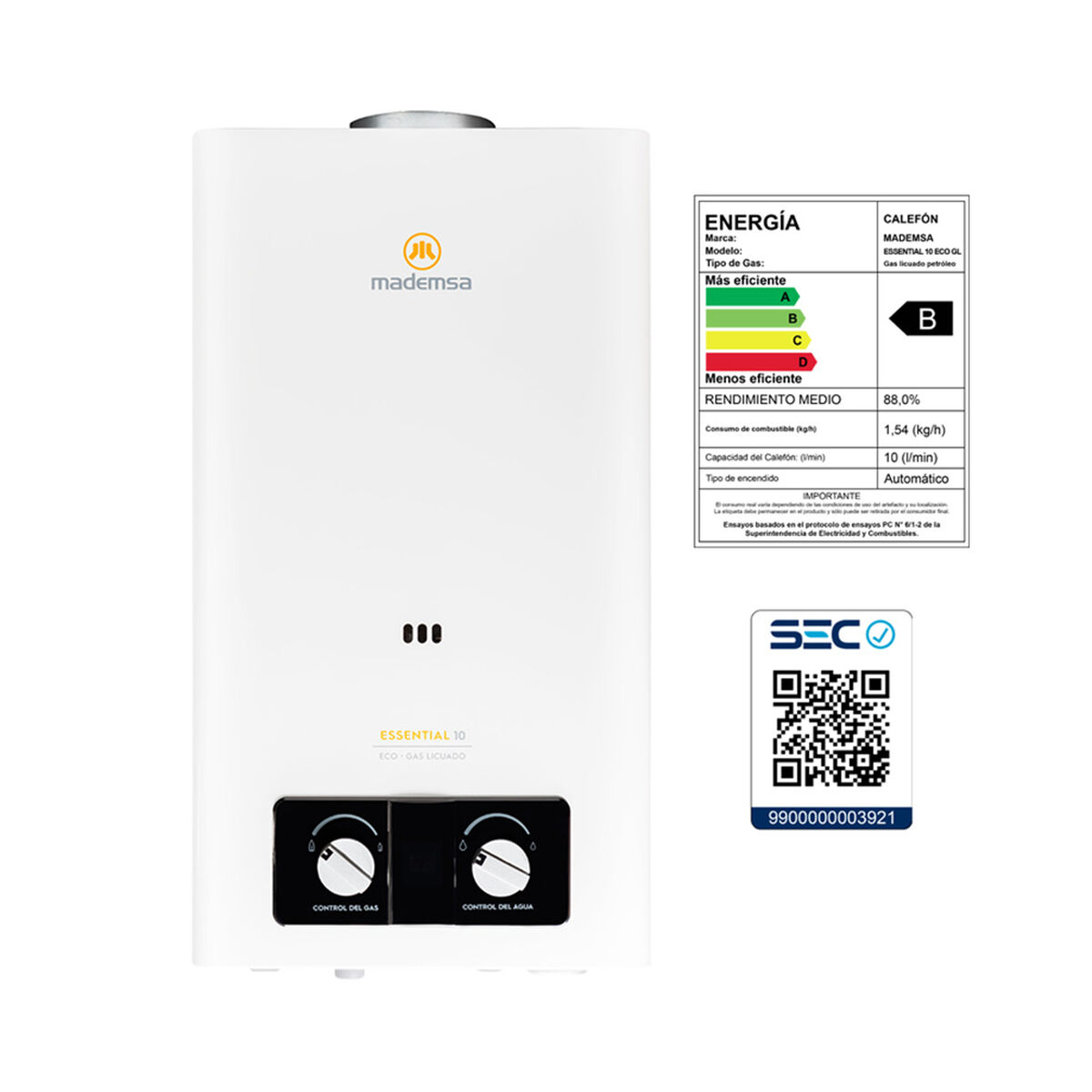 Calefont Mademsa Essen-10LT Eco-GL 10 lts.