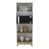 Mueble para Microondas Tuhome Bi-Color 4 Puertas Blanco Duna