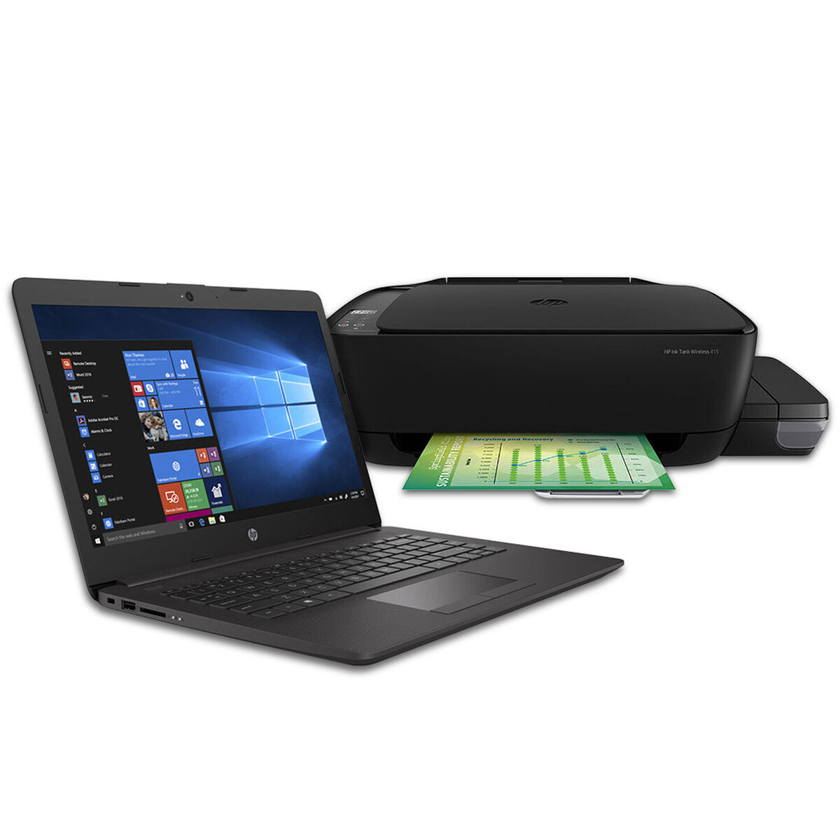 Notebook HP 240 G7 Core i3 4GB 1TB 14” + Multifuncional HP Tinta Continua Ink Tank 415 WiFi