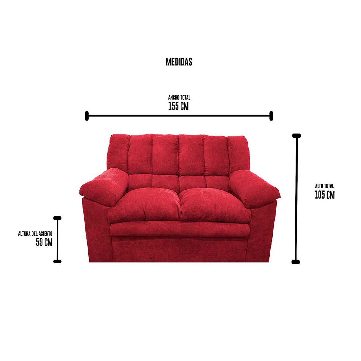 Sof&aacute; Deco Class Buenos Aires 2 Cuerpos Burdeo