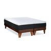 Cama Europea Latam Home Base Dividida 2 Plazas Zen Top Foam Hybrid Velvet Chocolate
