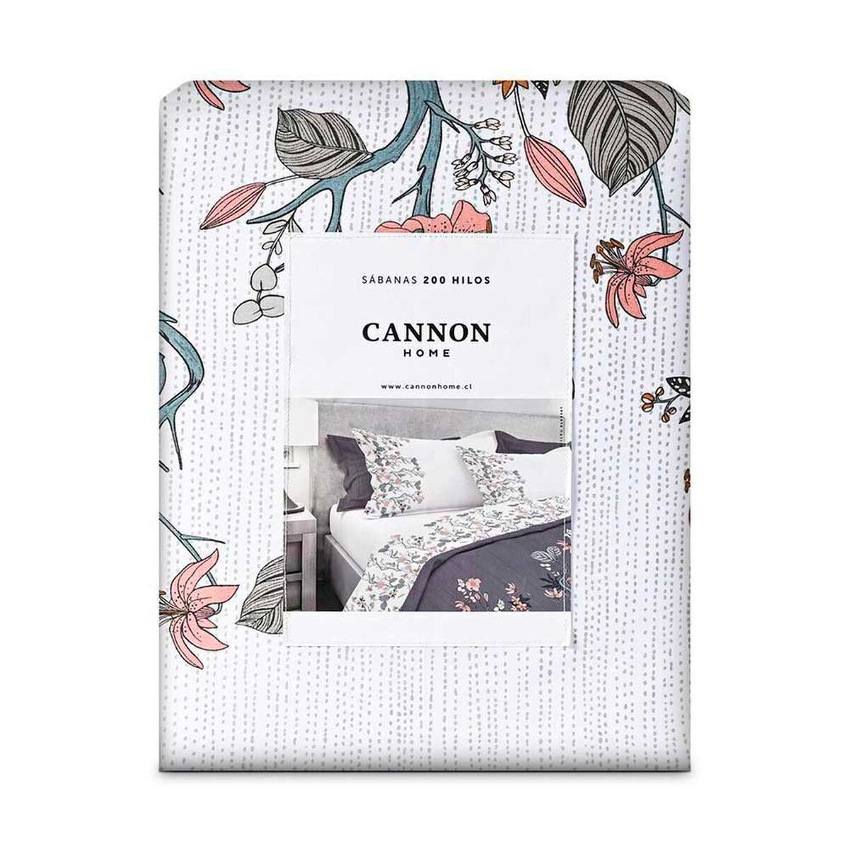 Juego de S&aacute;banas Estampado Cannon 200 Hilos 2 Plazas Bluejay