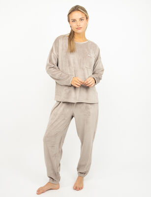 Imagen 2 del producto Pijama Polar Mujer Zibel Beige, Ciruela
