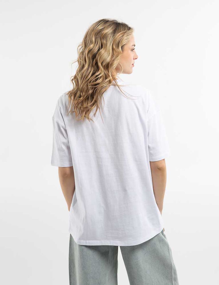 Polera Oversize Algod&oacute;n Manga Corta Mujer Icono