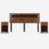 Cama Europea Rosen Base Dividida King Ergo T+ Respaldo +2 Veladores Ferrera + 2 Almohadas Light