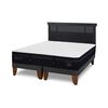 Cama Europea CIC Base Dividida 2 Plazas Premium + Respaldo Dublin Negro
