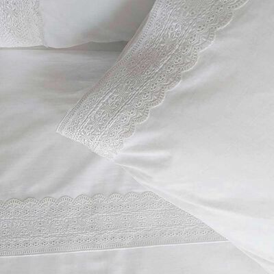 Imagen 2 del producto Juego de Sábanas Illusions 180 Hilos King Broderie Blanco