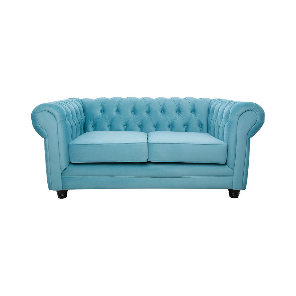 Sofá Barra Design Chesterfield 2 Cuerpos Turquesa