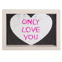 Cuadro Marco Madera Vgo Love con Brillos 21 x 28 cm Beige