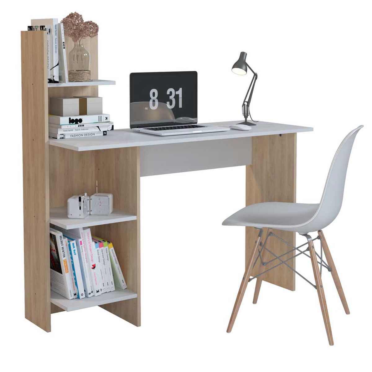 Escritorio Silcosil Biblioteca Blanco Madera