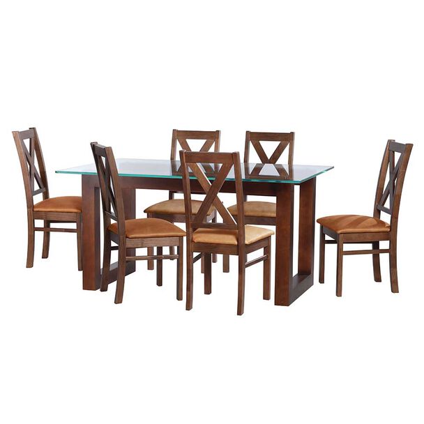 Juego de Comedor Latam Home Pamplona Girona 6 Sillas Lino Blanco