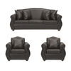 Juego de Living Innovamuebles Azucena Sofá 3 Cuerpos + Dos Sillones 1 Cuerpo Café Oscuro 