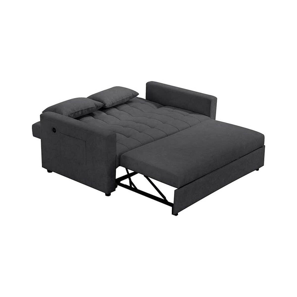 Sofá Cama Celta Luxe 3 Cuerpos Gris Oscuro