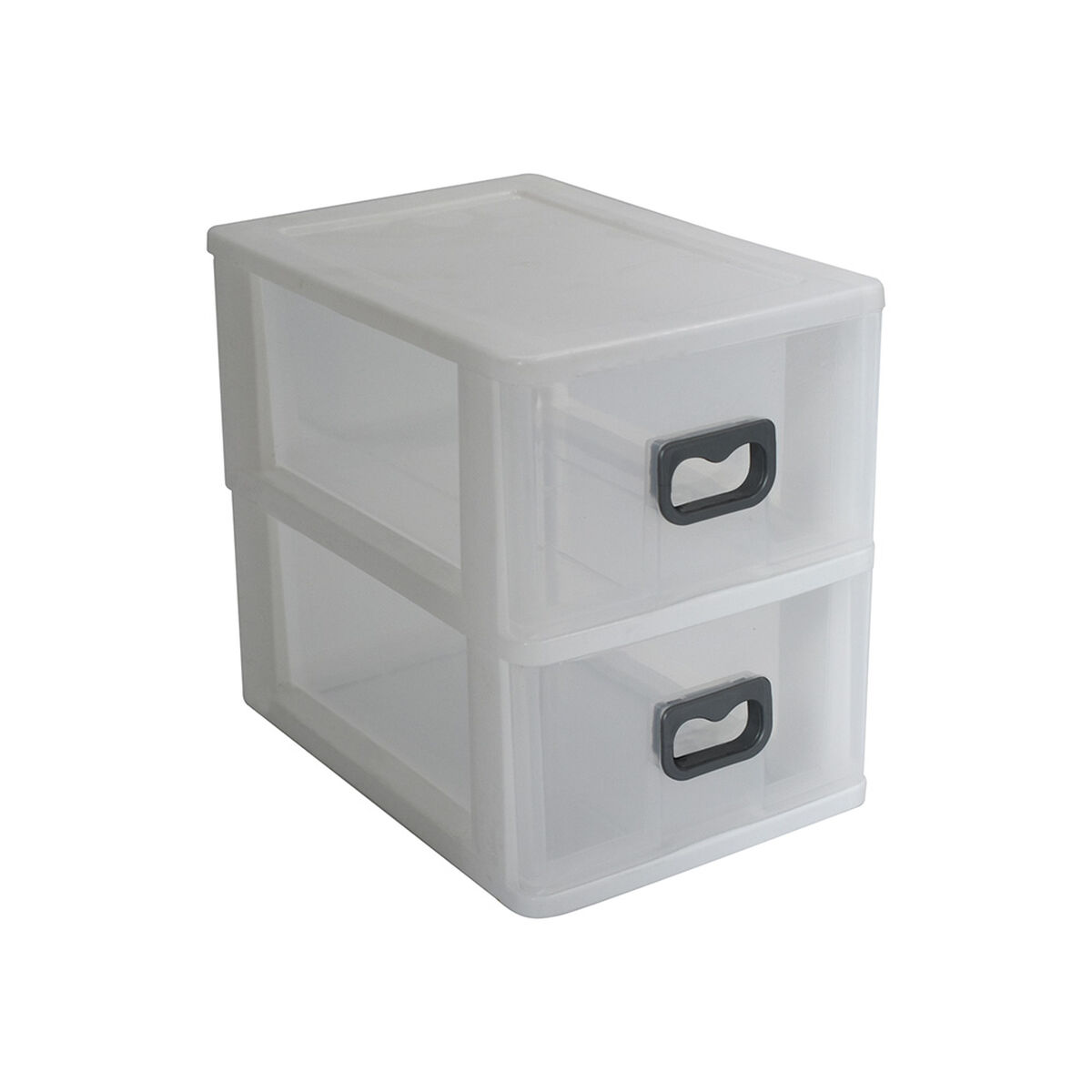 Caja Organizadora Plástica Mediano San Bernardo 2 Niveles Blanco